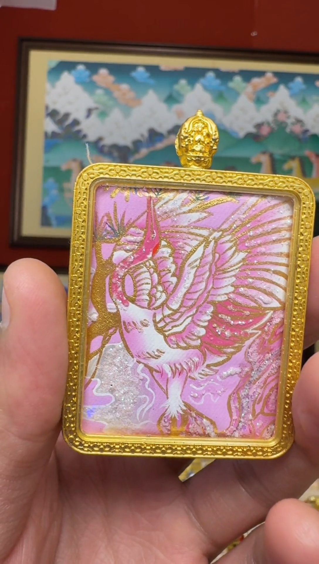 吊坠仙鹤-热贡元旦唐卡画院 娜娜