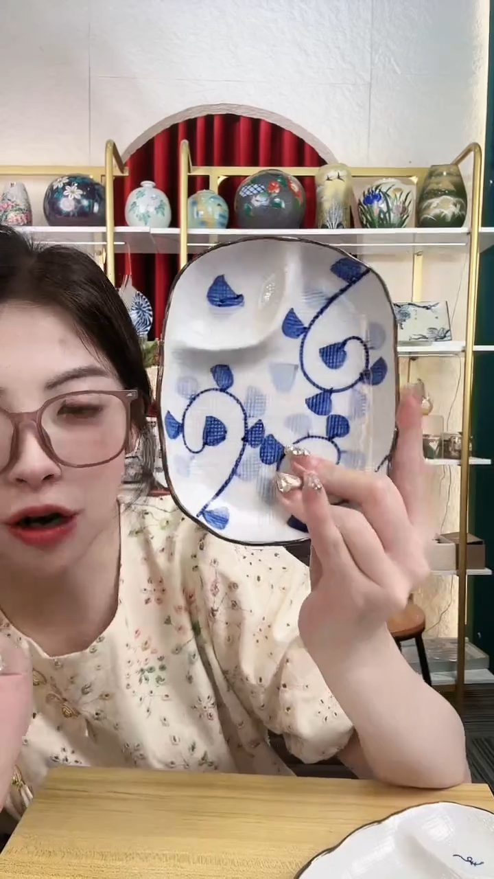 陶瓷分隔盘19cm盘进口一个