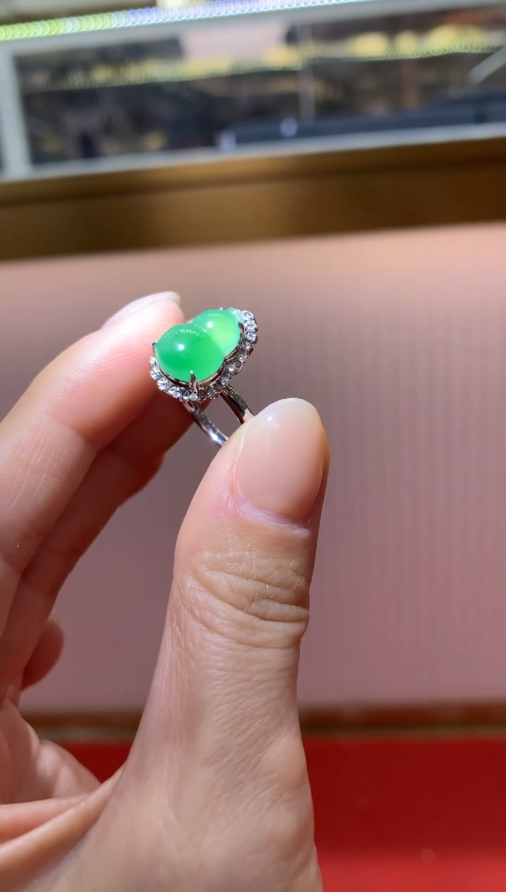 【闪购商品】翡翠戒指18K金镶嵌|不退不换