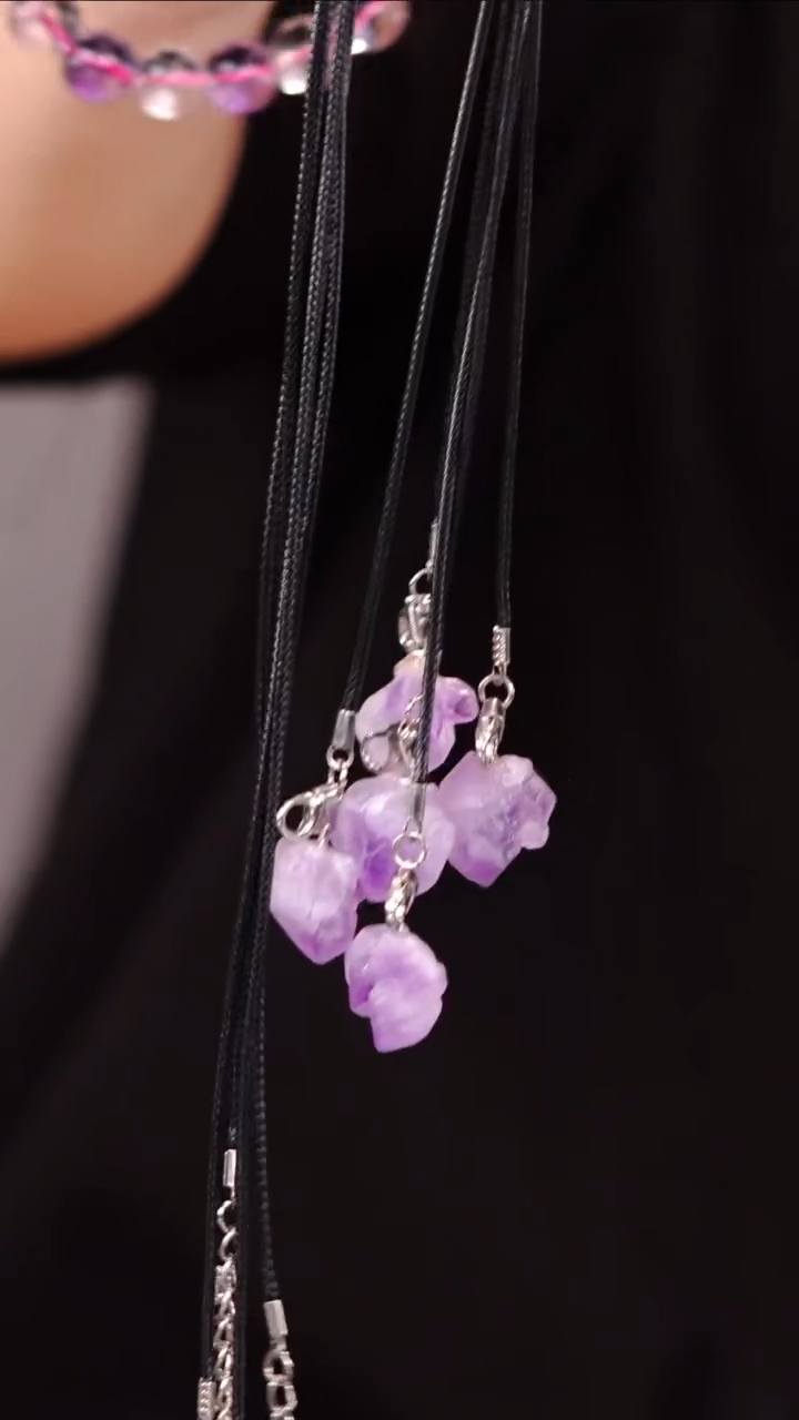 【闪购商品】水晶吊坠未镶嵌Q038紫水晶原石吊坠