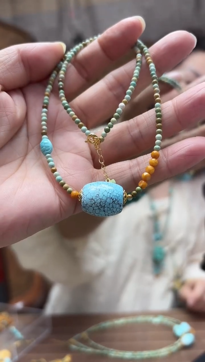 未镶嵌绿松石珠宝奇石项链