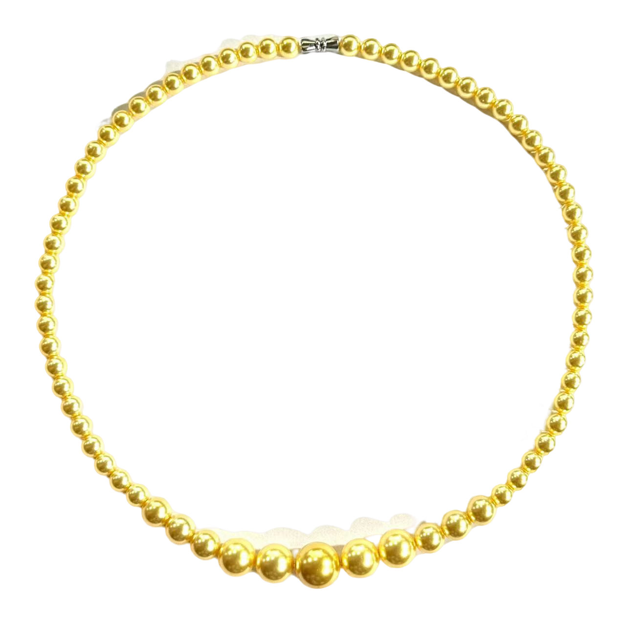 x763-轻奢气质设计款香槟金圆珠项链-赠礼盒