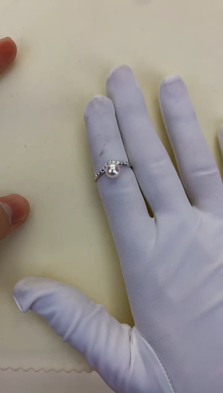 银S925镶嵌DA海水珍珠 GD025 戒指 6-7