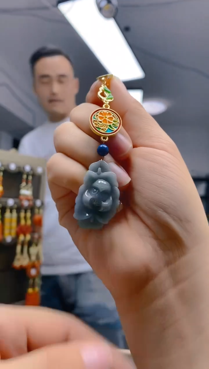 【闪购商品】翡翠耳饰合金318翡翠压襟