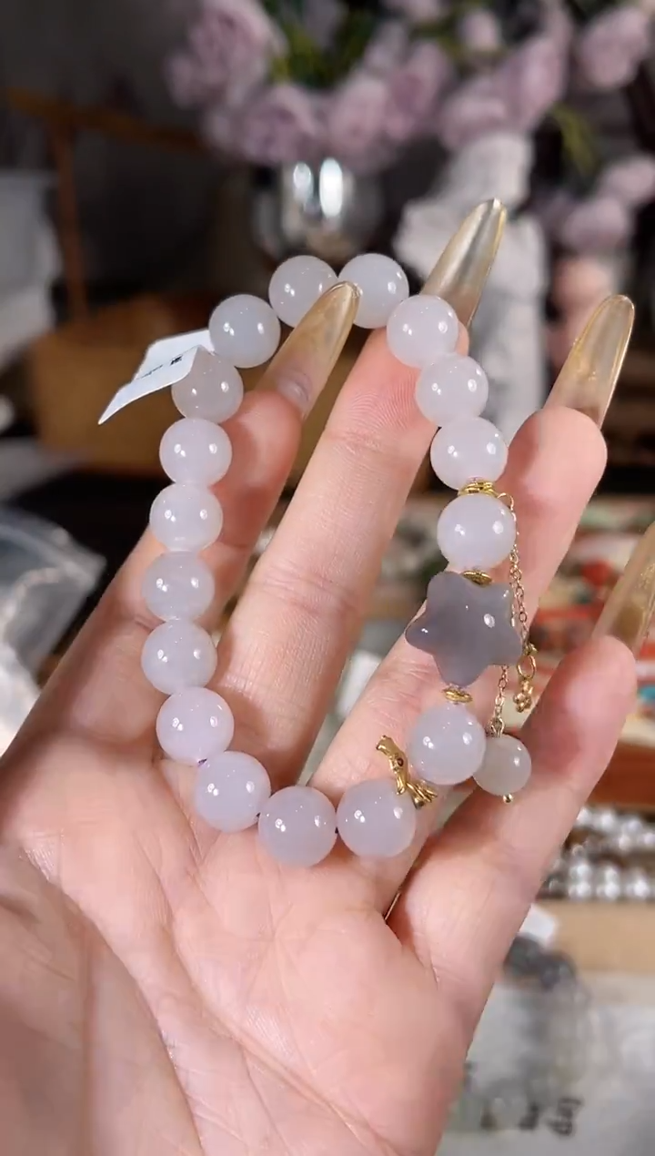 银S925镶嵌手链和田玉多样性发其一孤品默认微瑕