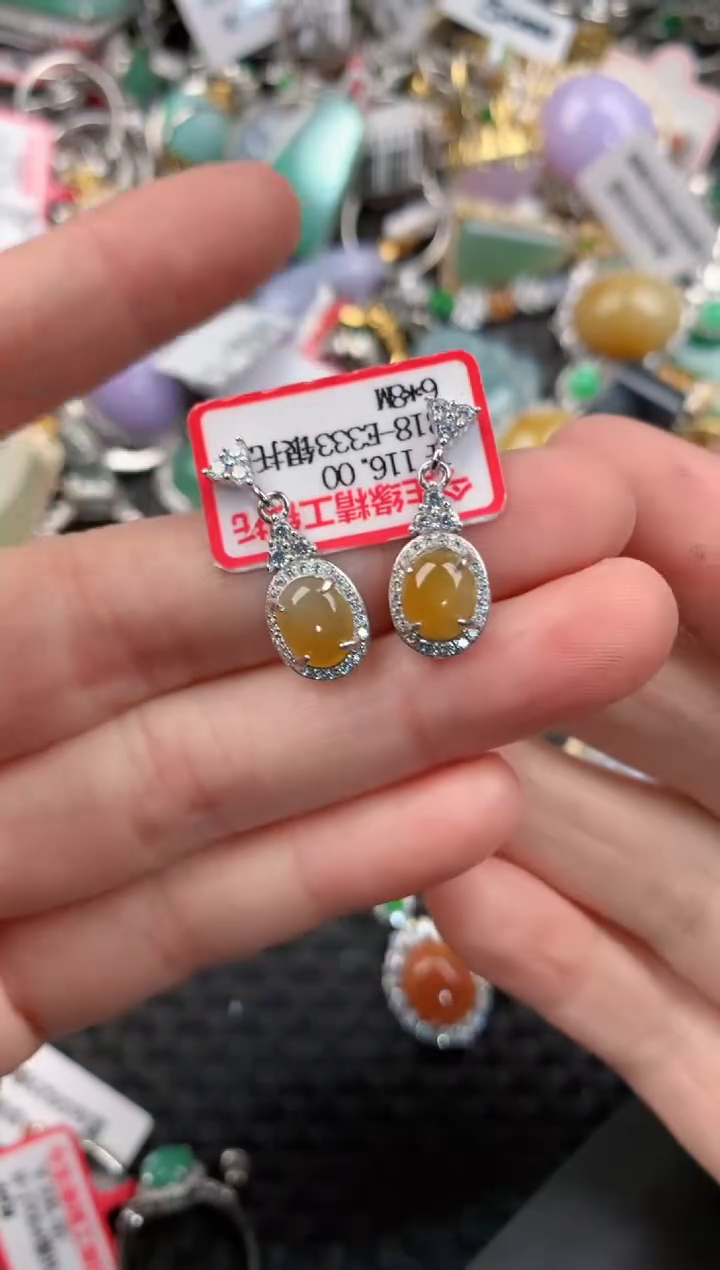 银S925镶嵌戒指翡翠13-13-13     8