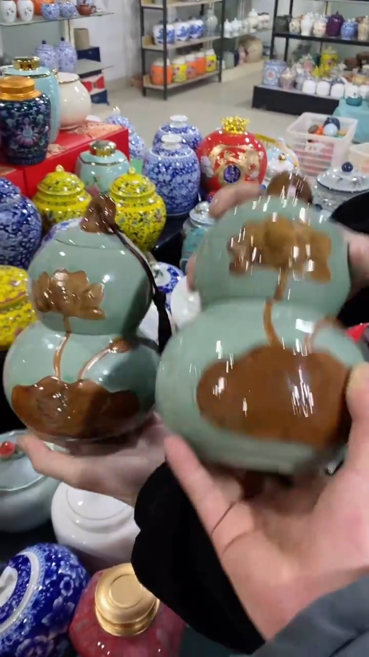 【闪购商品】罐陶瓷茶叶罐存茶罐密封罐红茶绿茶储存罐