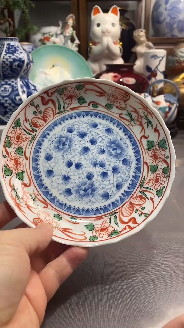 瓷片赤绘青花大盘