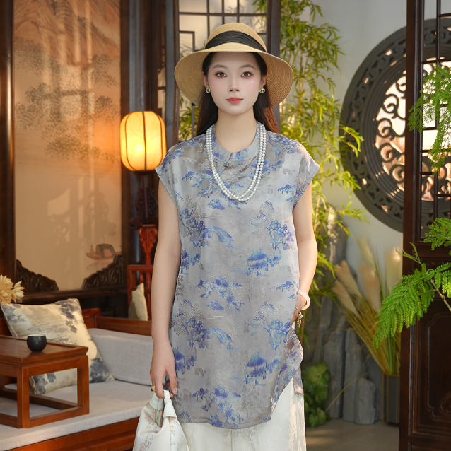 月映兰亭 新款气质短袖上衣5150