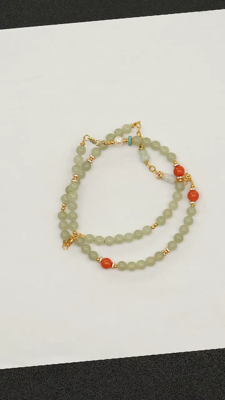 项链银S925镶嵌和田玉MZZ041和田玉项链