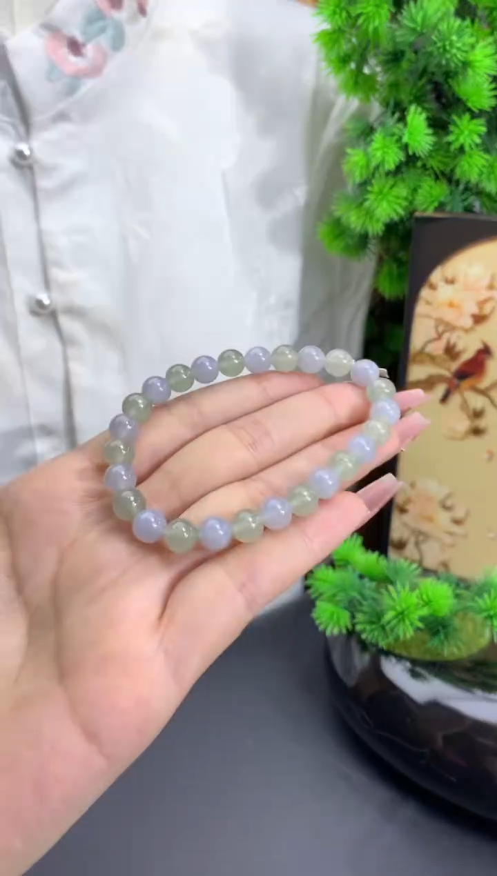 【闪购商品】未镶嵌翡翠手串卡7双彩手串