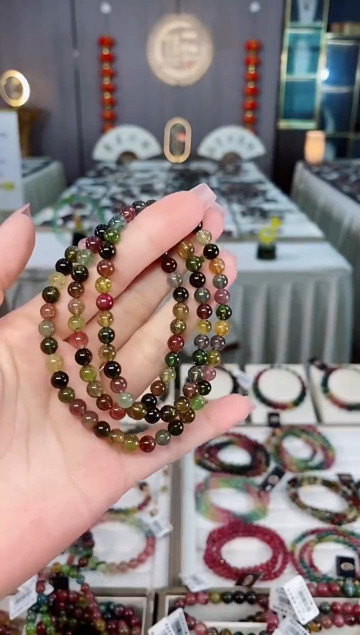 未镶嵌老矿碧玺三圈手串5mm+碧玺hon多样性发货一条