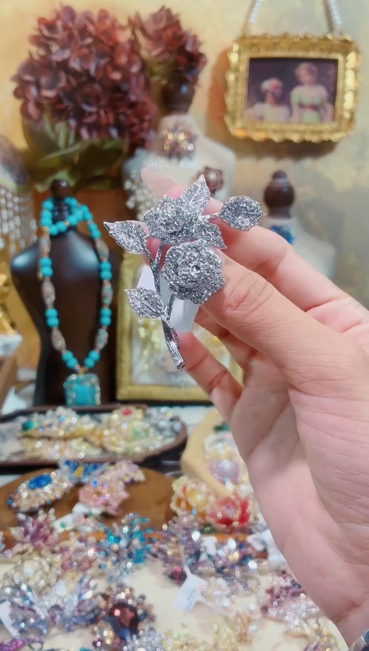 合成立方氧化锆铜合金银色玫瑰