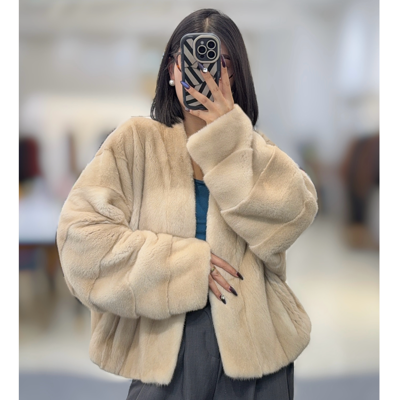 iLeather 新款紫标貂皮大衣女水貂皮草整貂外套冬88044