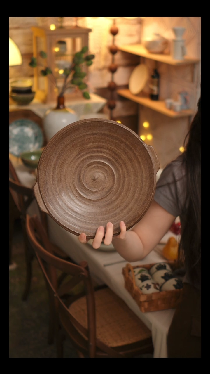 瓷片雾里工作室 双耳大盘1个