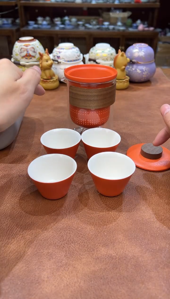 真的很便宜会开片的旅行茶具