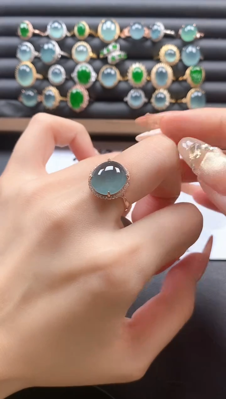 银S925镶嵌戒指翡翠51511