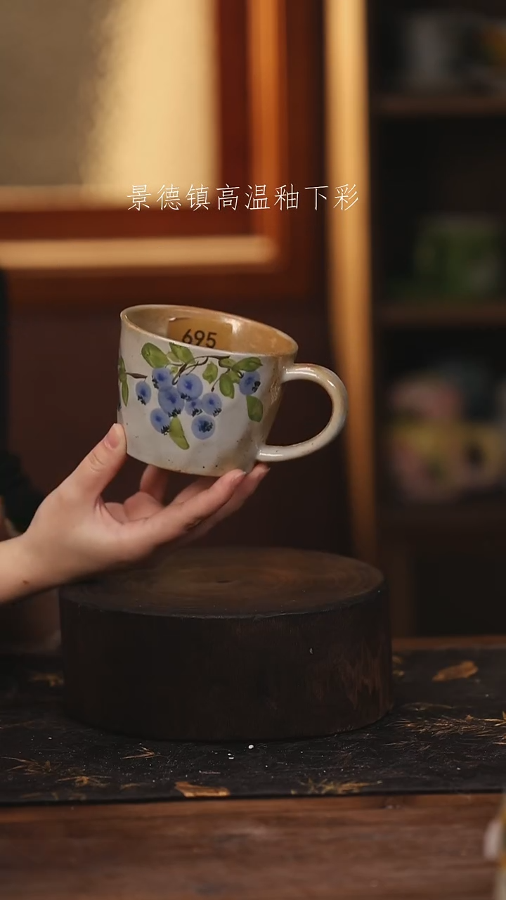 陶瓷景德镇高温釉下手绘陶瓷@L695@