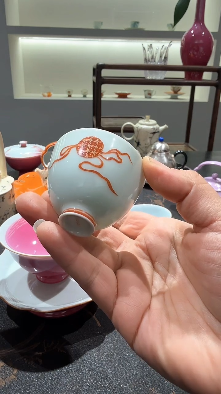 【闪购商品】描金绣球品杯一套4个