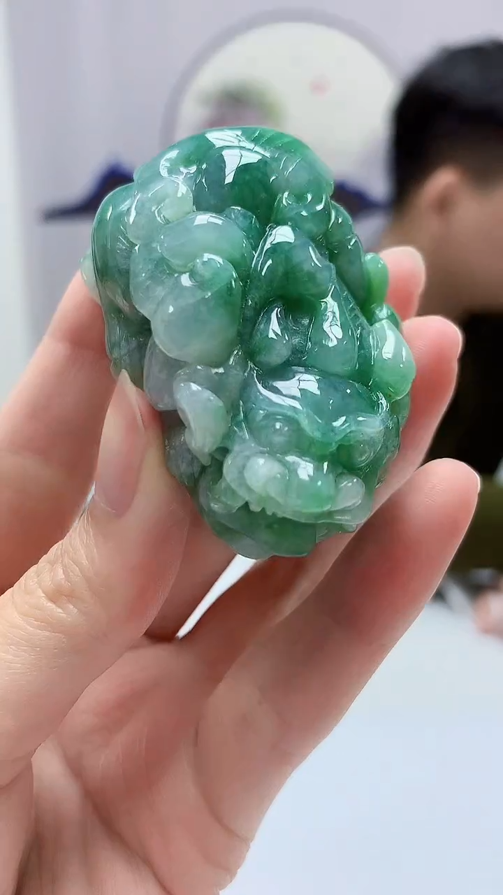 【闪购商品】定制翡翠未镶嵌4917zm-毛货挂件154貔貅