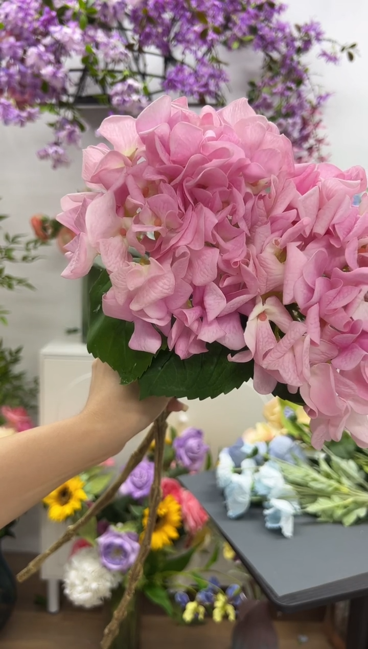 2枝粉色手感保湿绣球
