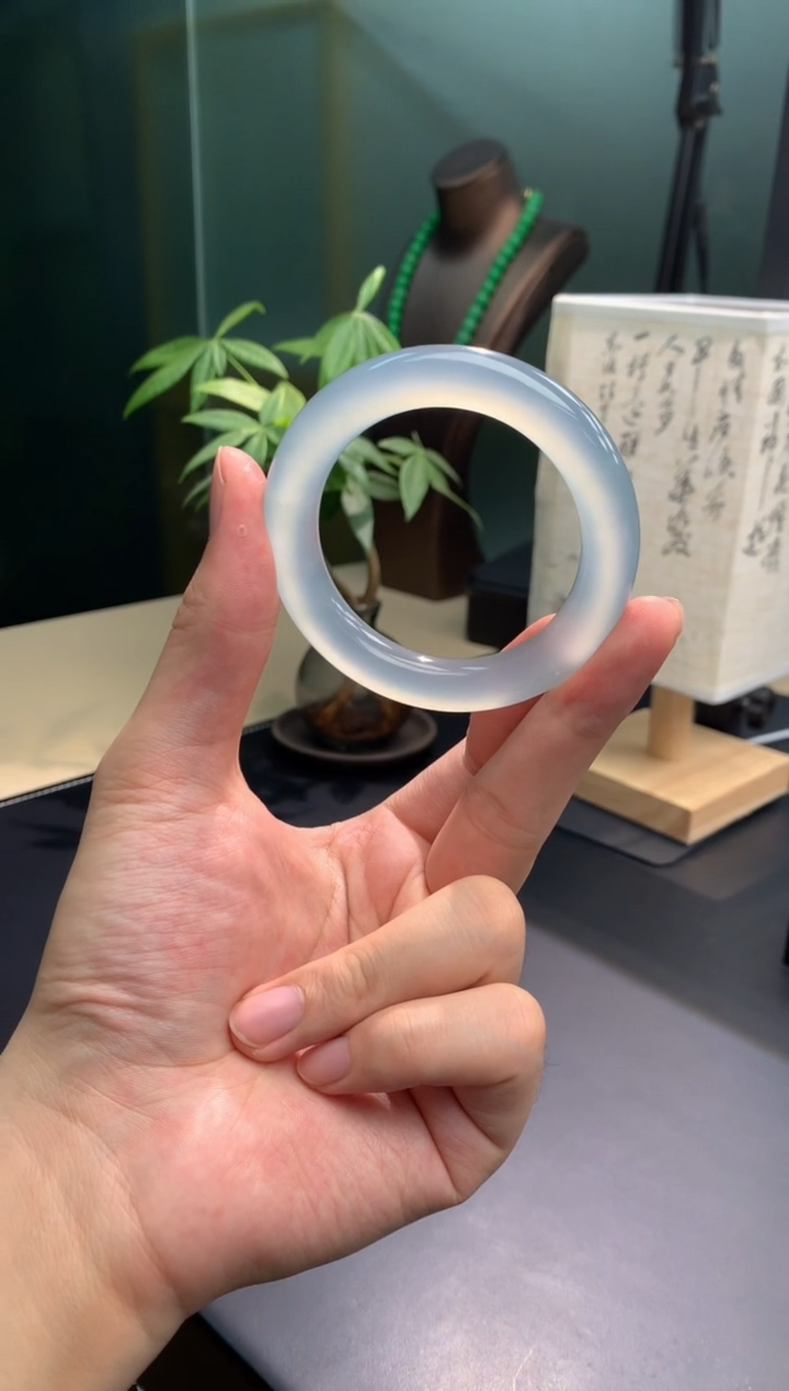 未镶嵌手镯翡翠【俊龙翡翠】天然缅甸A货翡翠手镯54.2-11.8-11.9圆