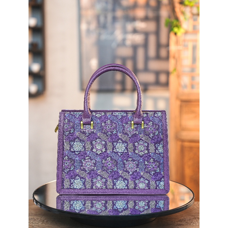 宋锦【紫气东来大口袋】花位随机民族风气质女手提时尚女包226