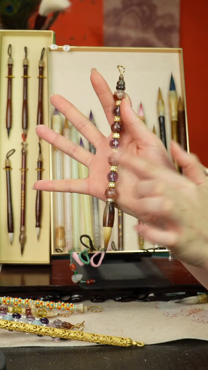 210号闪孤品高货毛笔链接 清水试笔 蘸墨不退