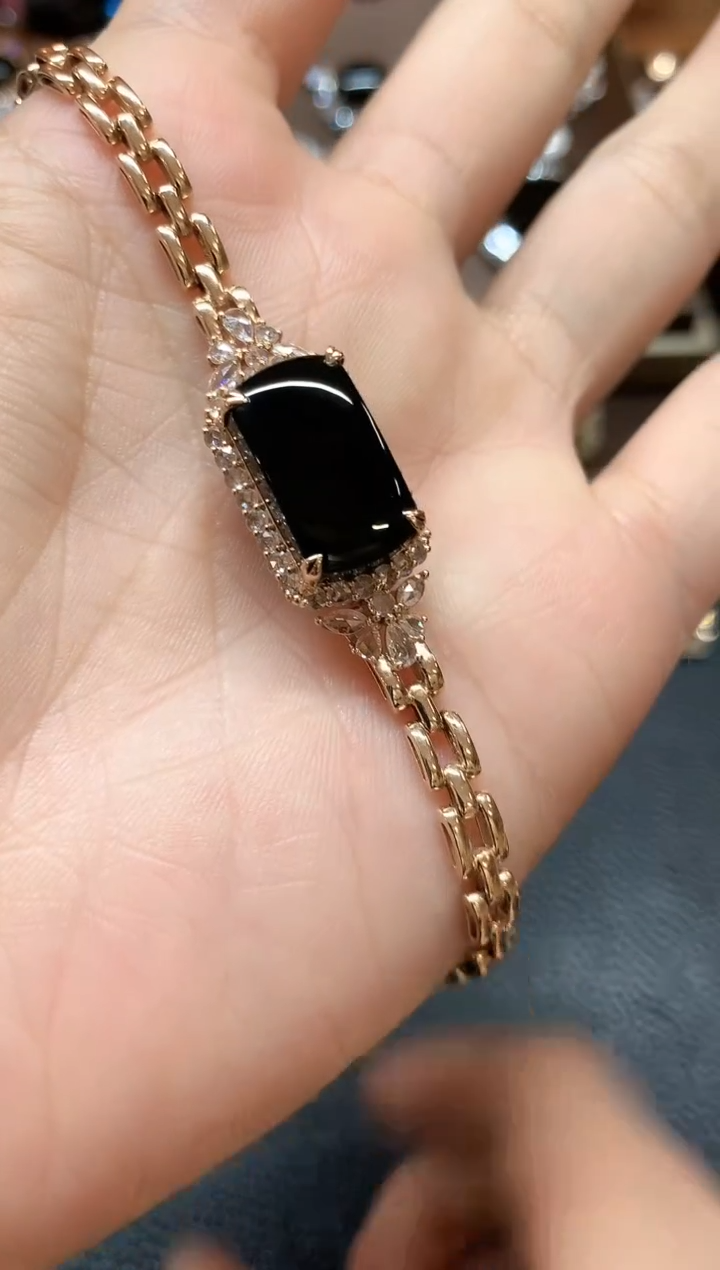 【闪购商品】翡翠手链18K金镶嵌m207 不退换