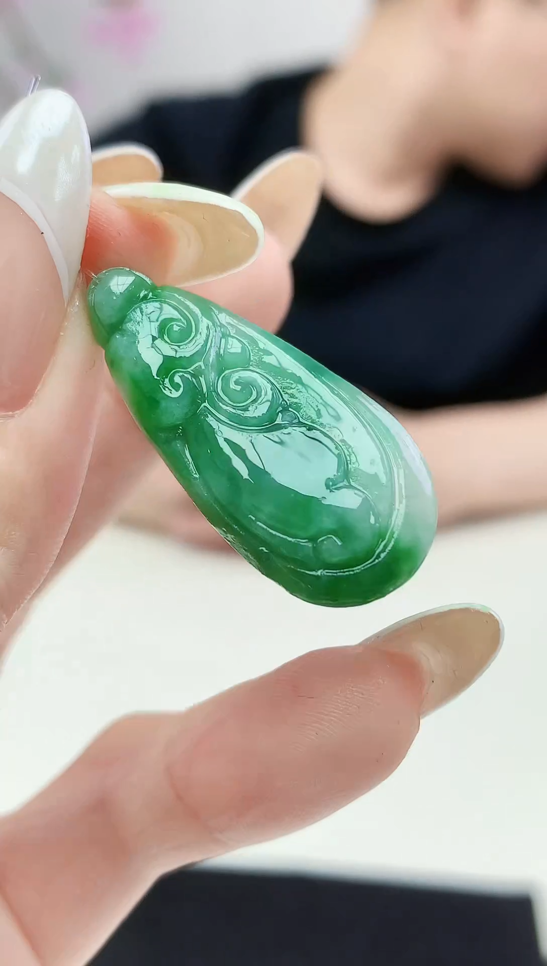 定制翡翠未镶嵌001ee-毛货如意80赠扣头