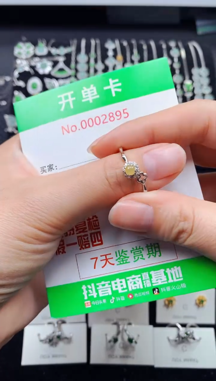 【闪购商品】翡翠戒指银S925镶嵌2895