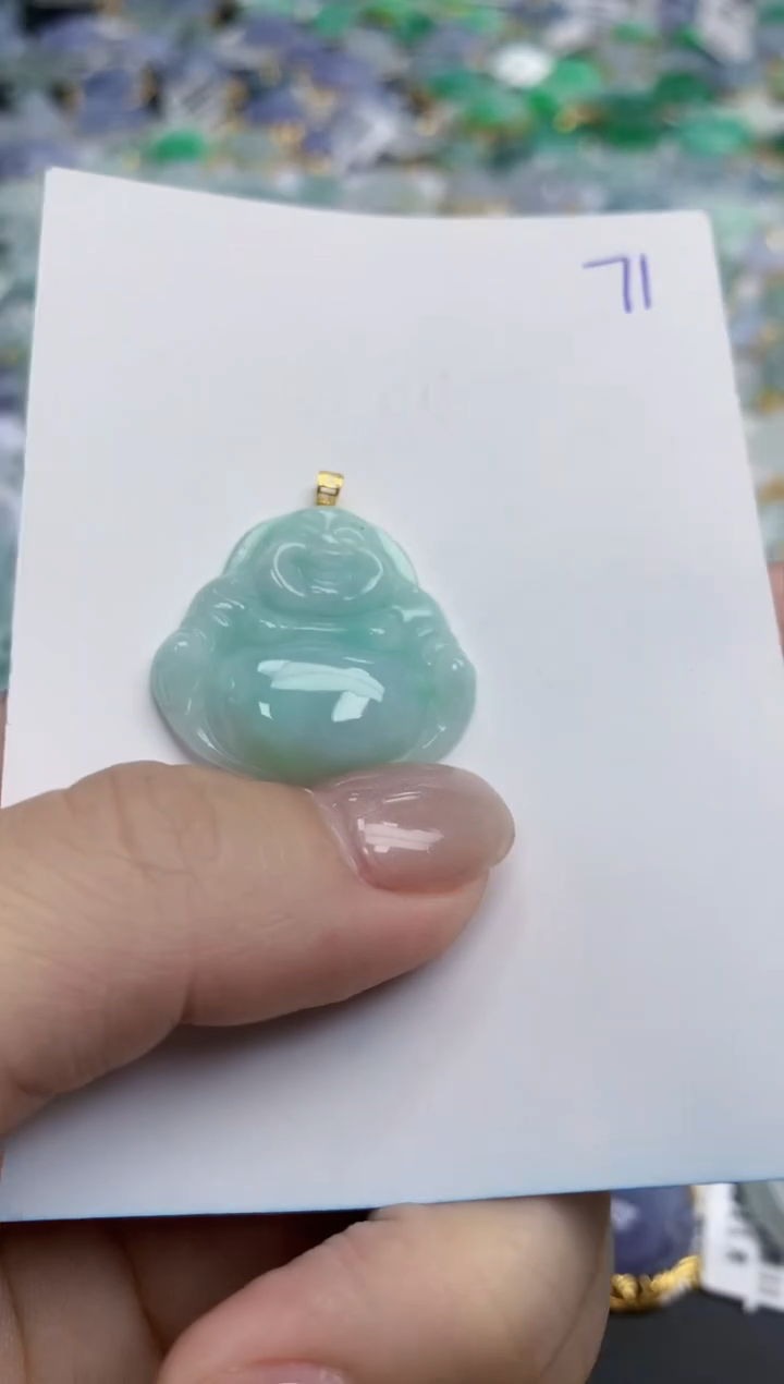 【闪购商品】翡翠颈饰18K金镶嵌天然缅甸翡翠A货