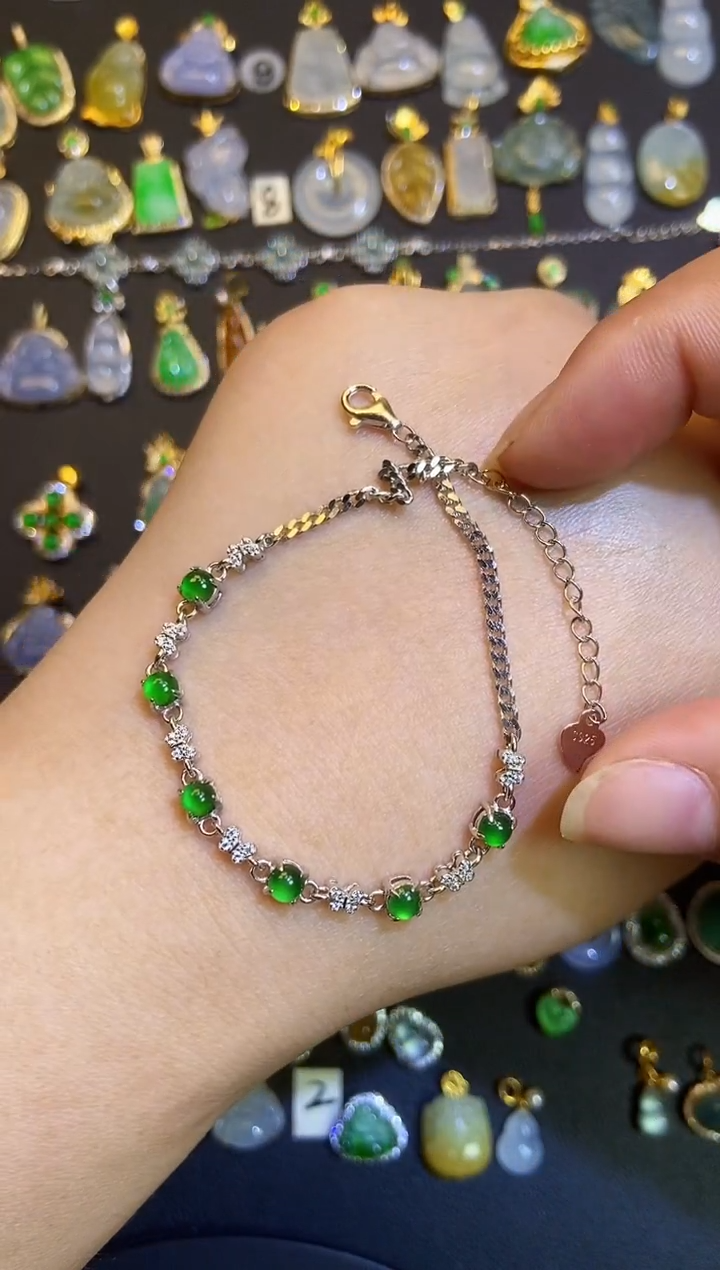 吊坠(不含链)银S925镶嵌翡翠1