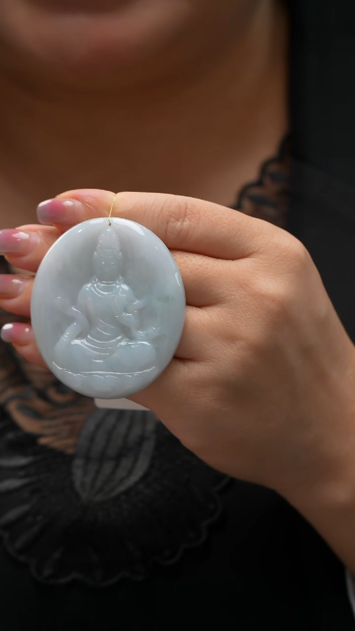 颈饰未镶嵌翡翠观音牌