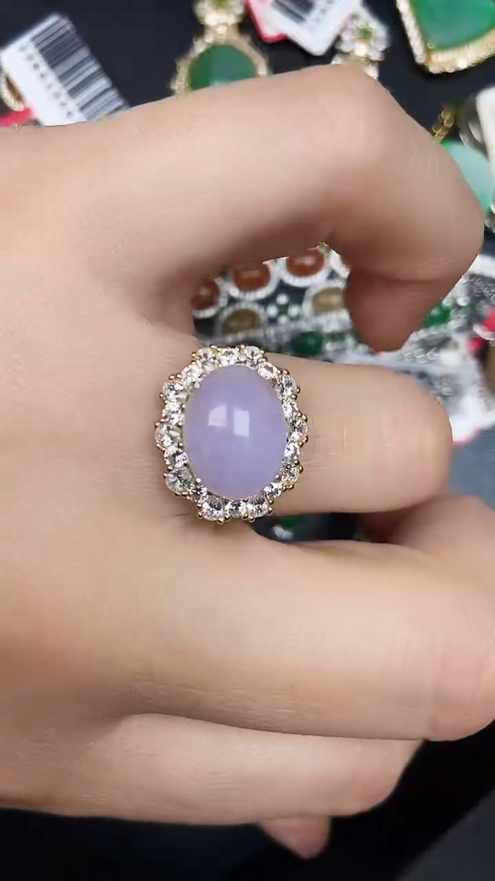 银S925镶嵌戒指翡翠4444