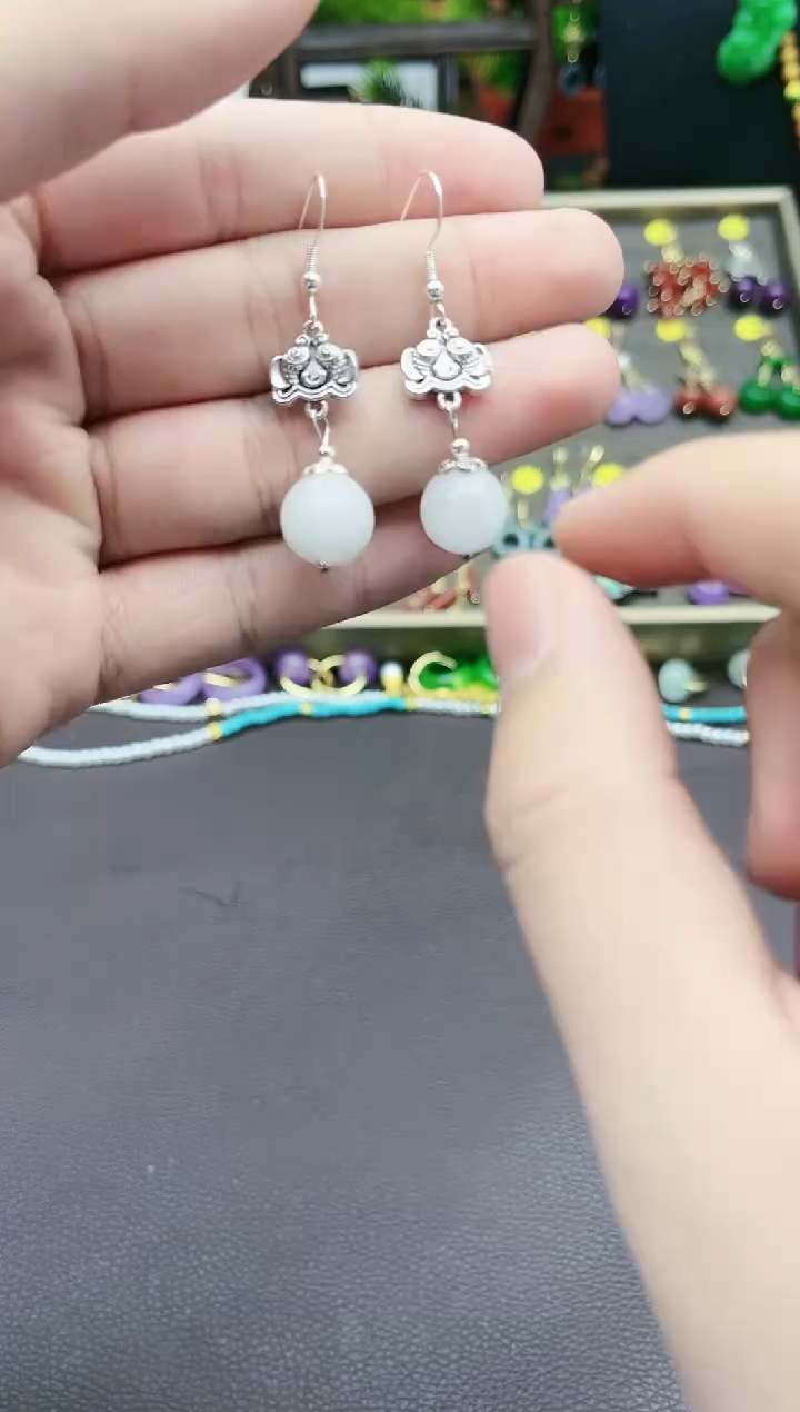 【闪购商品】玛瑙/玉髓耳钉银S925镶嵌435000