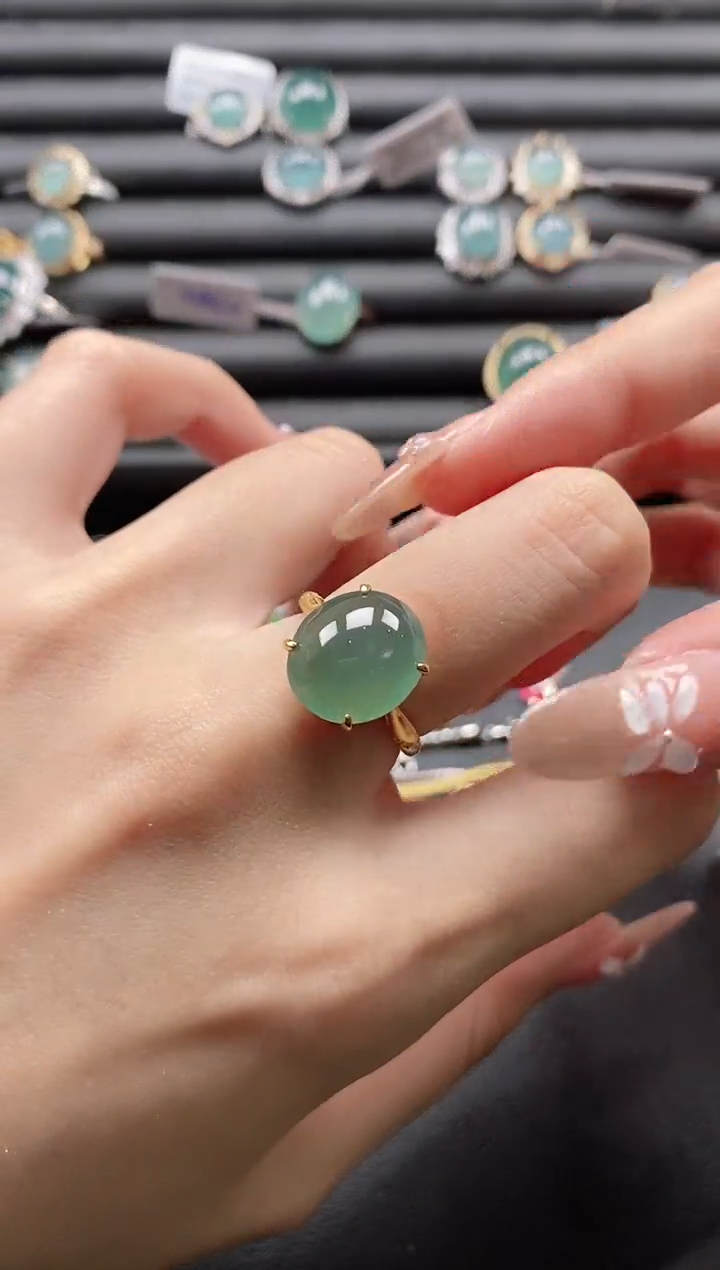 【闪购商品】翡翠戒指银S925镶嵌1111