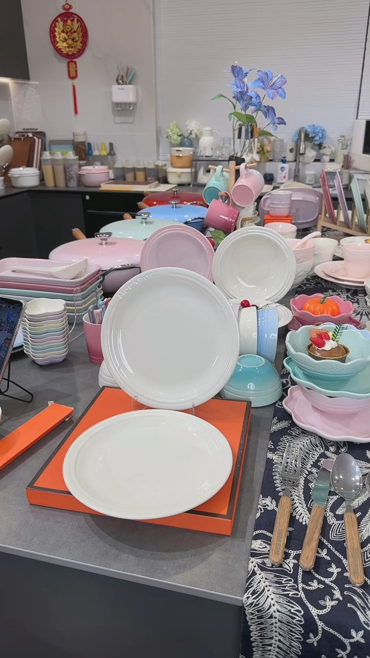 【闪购商品】瓷2个装炻彩浅盘23cm-松露白