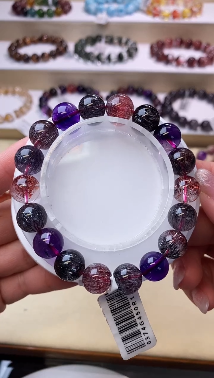 【闪购商品】水晶手链未镶嵌黑加仑超七单圈11m+