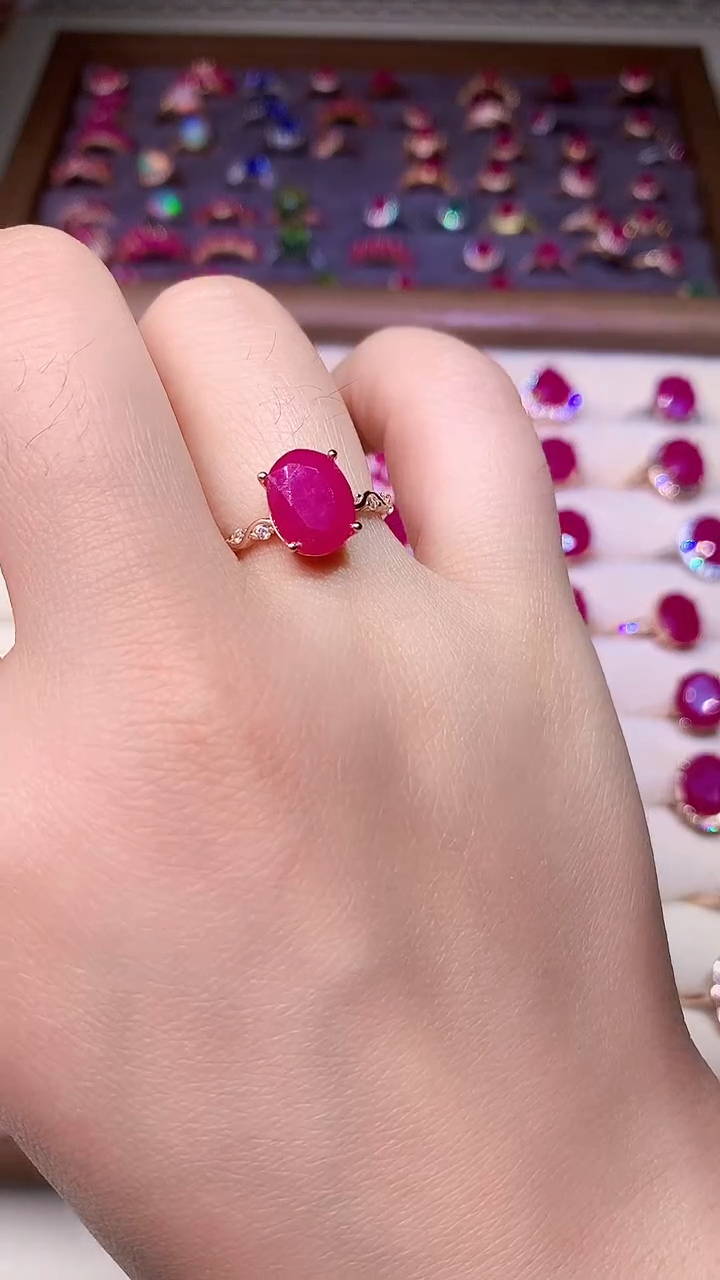 【闪购商品】红宝石戒指银S925镶嵌000