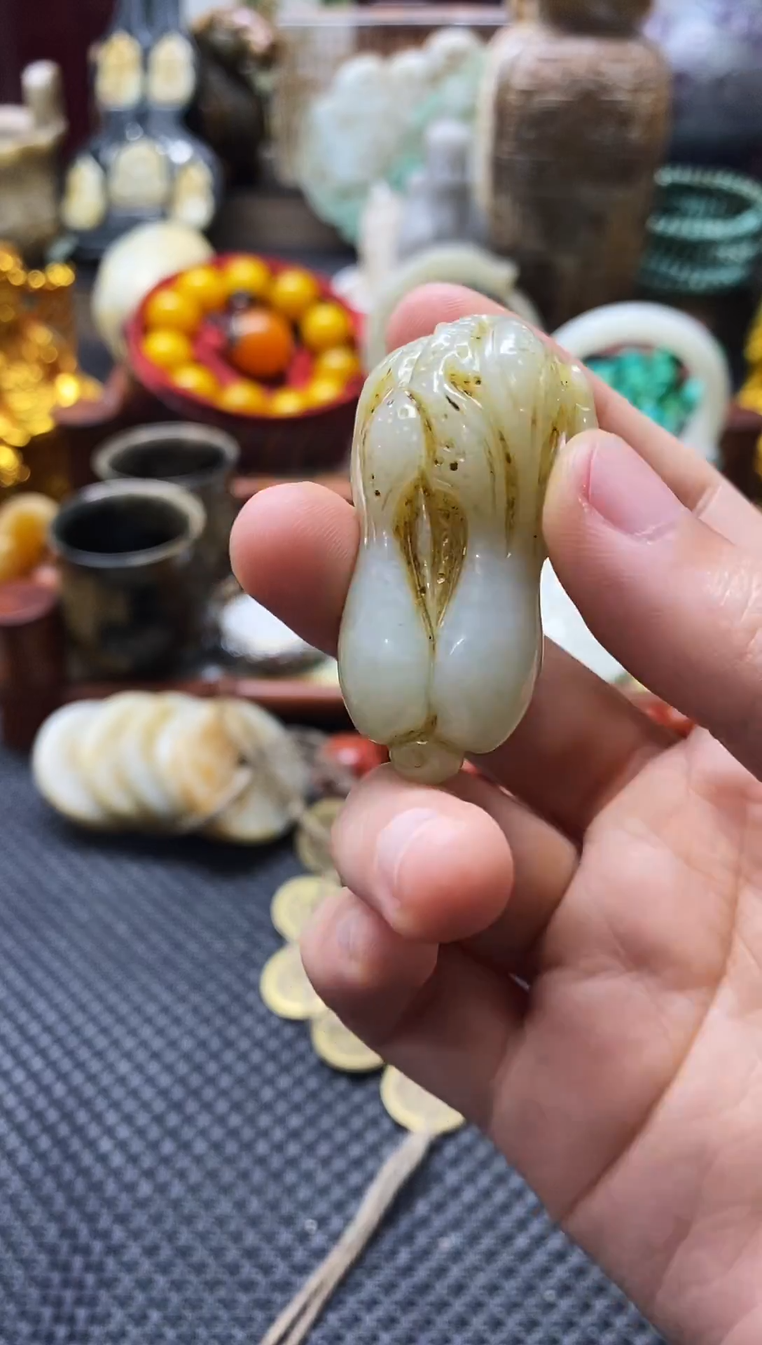 未镶嵌和田玉挂件白菜