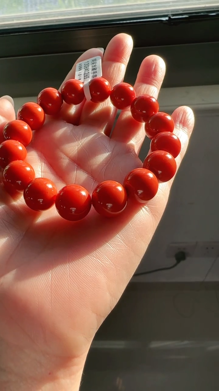 未镶嵌多样性发一件南红玛瑙【高货】柿锦红13mm保山圆珠单圈 