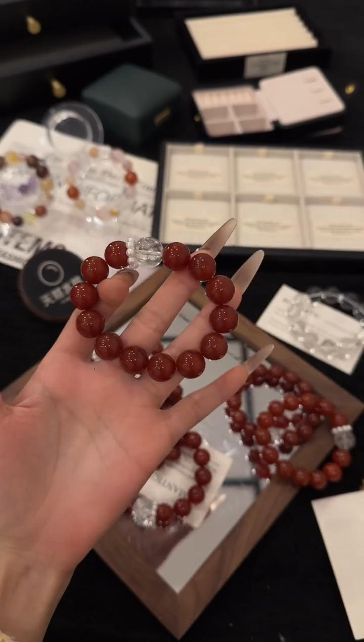 未镶嵌手链水晶圣诞限定红玛瑙x3458
