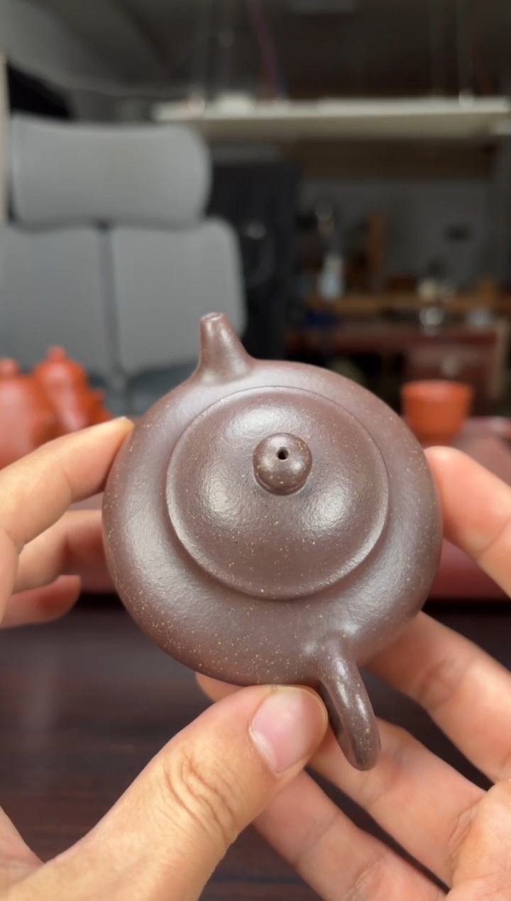 茶壶紫砂瑕原矿紫泥矮潘80毫升