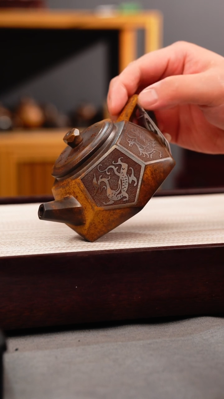 茶杯紫砂龙骨金砂 钻石 四大神兽