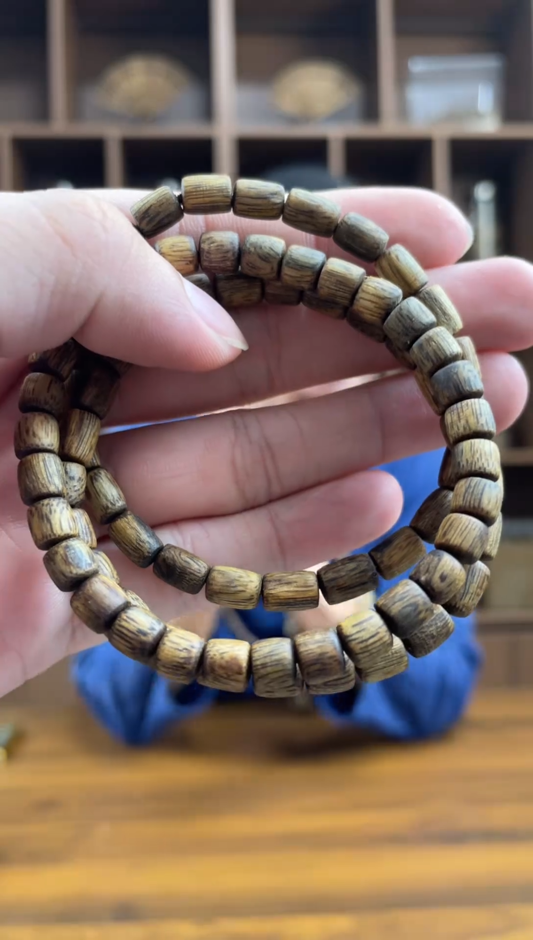 沉香沉香碎屑奇楠沉香随形桶珠单圈