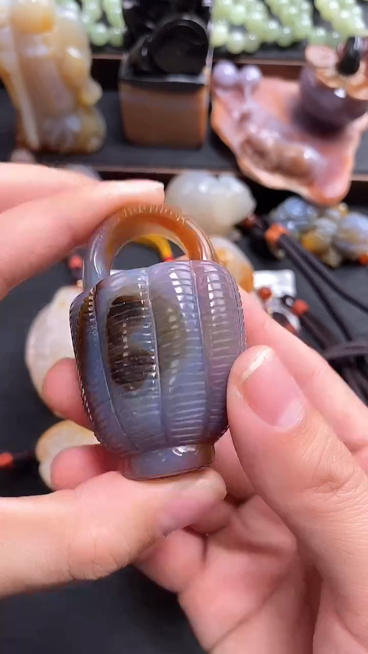 【闪购商品】玛瑙/玉髓花篮未镶嵌1