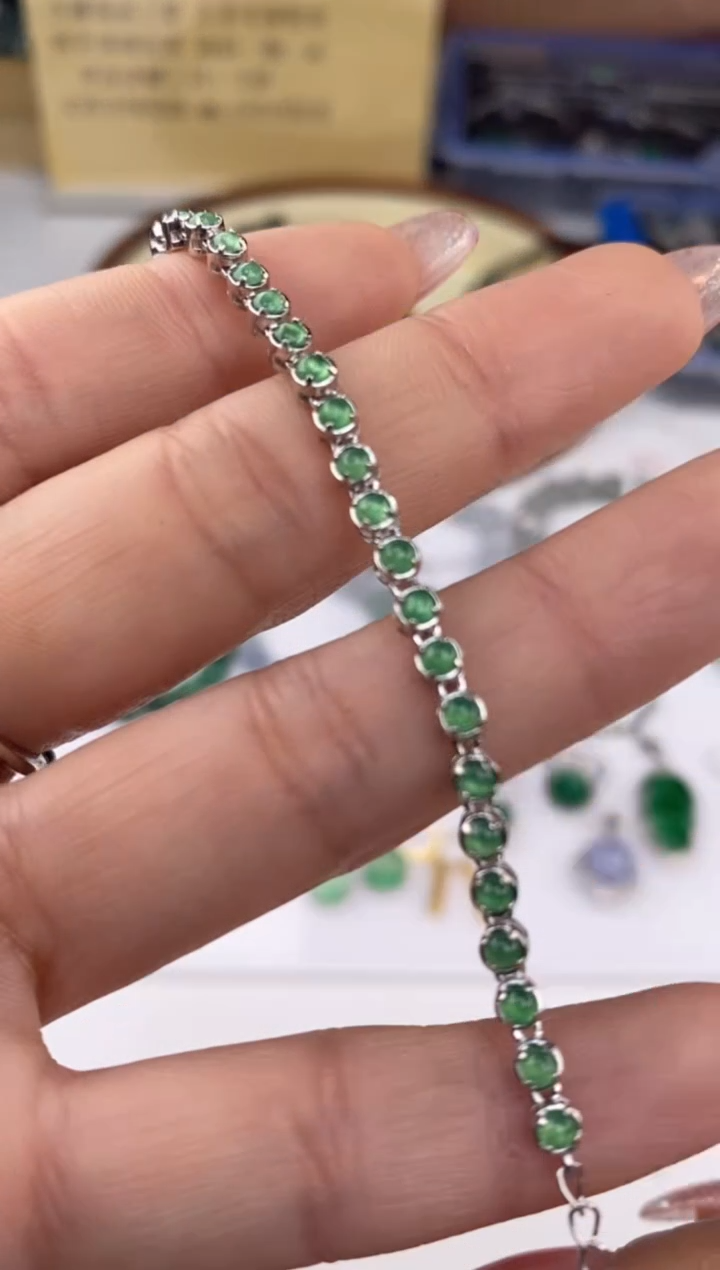 【闪购商品】翡翠项链银S925镶嵌27169/静静聊翠静静聊翠