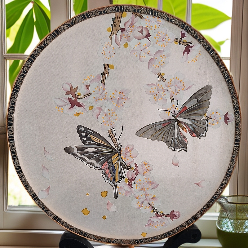 书香苑新国风文创艺术手绘宫扇蝶恋花