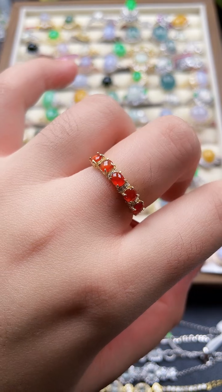 银S925镶嵌戒指翡翠127